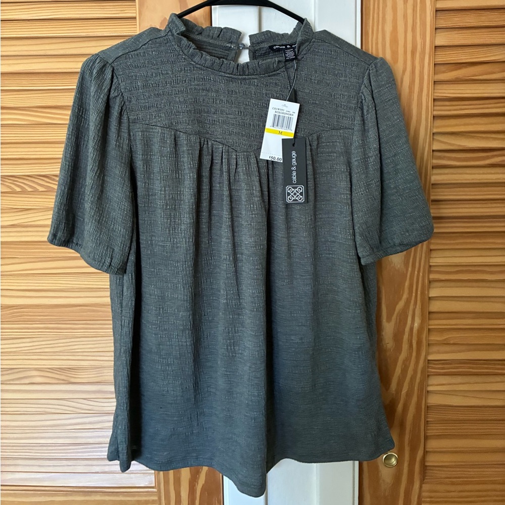 NTW Cable & Gauge Charcoal Blouse size medium